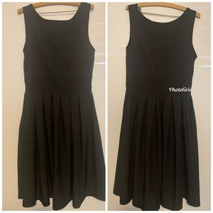 Simple black circle skirt dress